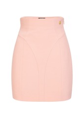 Balmain High Waist Viscose Crepe Mini Skirt