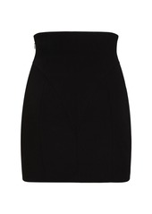 Balmain High Waist Viscose Crepe Mini Skirt