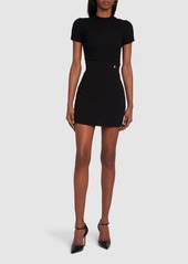 Balmain High Waist Viscose Crepe Mini Skirt