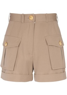 Balmain high-waisted flap-pocket shorts