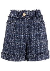 Balmain high-waisted tweed shorts