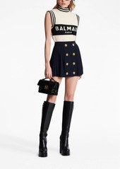 Balmain intarsia-knit monogram knitted top