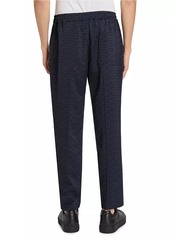 Balmain Jacquard Logo Satin Straight-Leg Pants