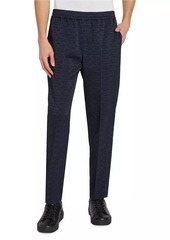 Balmain Jacquard Logo Satin Straight-Leg Pants