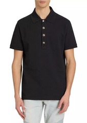 Balmain Jacquard Logo Stretch-Cotton Polo Shirt