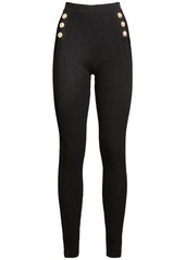 Balmain Knit High Waist Button Leggings