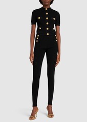 Balmain Knit High Waist Button Leggings