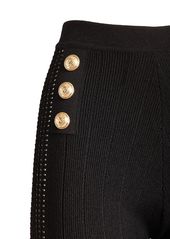 Balmain Knit High Waist Button Leggings