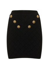 Balmain Knit Mini Skirt W/buttons