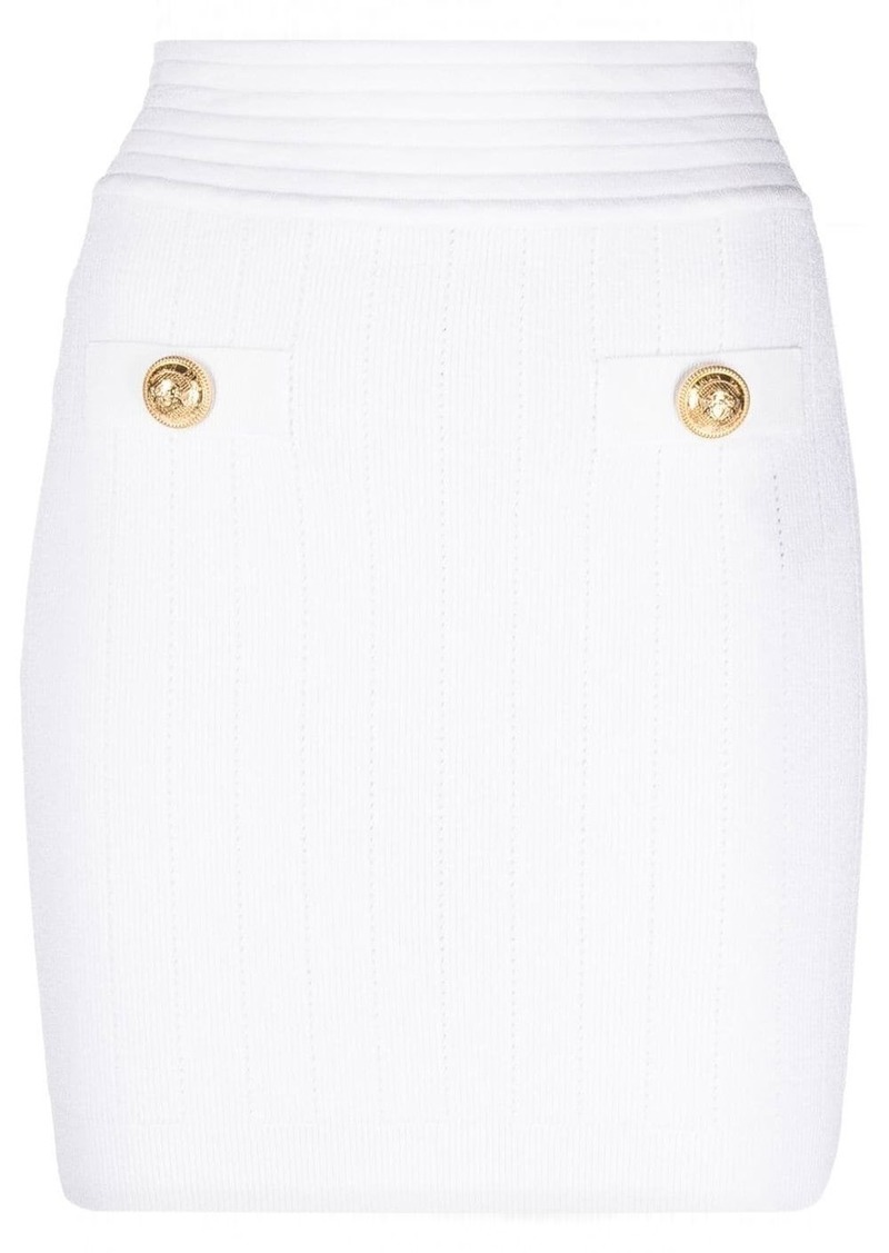 Balmain knitted mini skirt