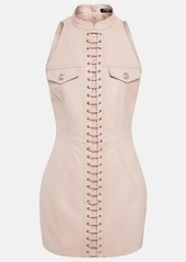 Balmain Lace-up leather minidress