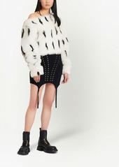 Balmain lace-up detailed knit skirt