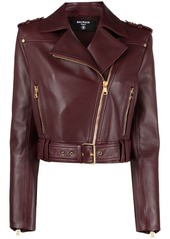 Balmain leather biker jacket