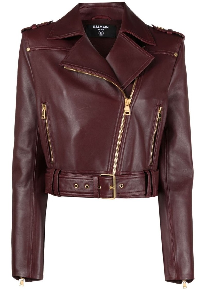 Balmain leather biker jacket