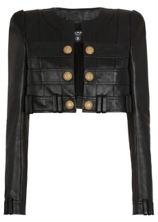 Balmain leather cropped jacket