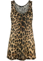 Balmain leopard-print linen tank top