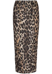 Balmain leopard-print straight skirt