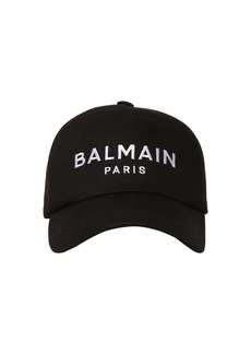 Balmain Logo Cotton Baseball Cap