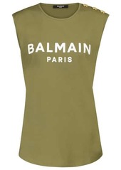 Balmain Logo cotton tank top