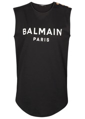 Balmain Logo cotton tank top