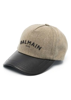 Balmain logo-embroidered cotton cap