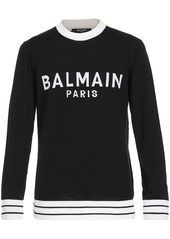 Balmain logo-intarsia crew-neck jumper