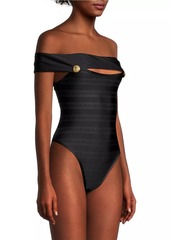 Balmain Logo One-Piece Swimsuit