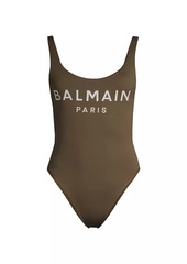 Balmain Logo One-Piece Swimsuit