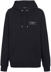 Balmain logo-patch cotton hoodie