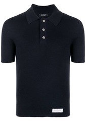 Balmain logo-patch wool polo shirt