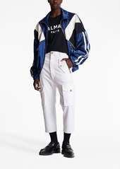 Balmain logo-plaque cargo-style cropped trousers