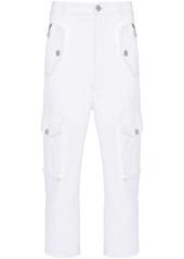 Balmain logo-plaque cargo-style cropped trousers