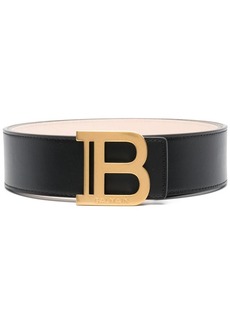 Balmain logo-plaque leather belt