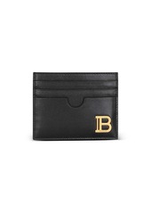 Balmain logo-plaque leather card holder