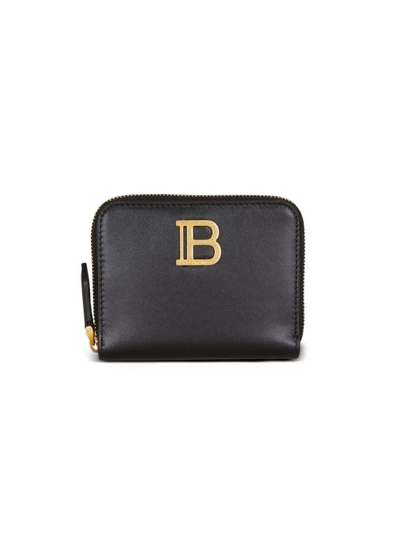 Balmain B-Buzz logo-plaque leather wallet