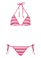 Balmain logo-print bikini set