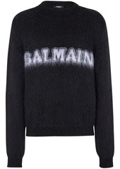 Balmain logo-print brushed-finish jumper