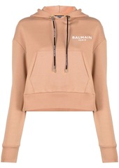 Balmain logo-print cropped hoodie