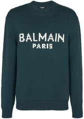 Balmain logo-print knitted jumper