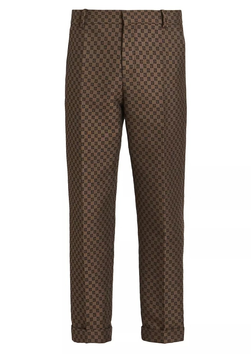 Balmain Logo Print Straight-Leg Cotton Pants