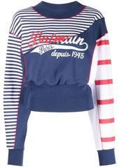 Balmain logo-print striped sweatshirt