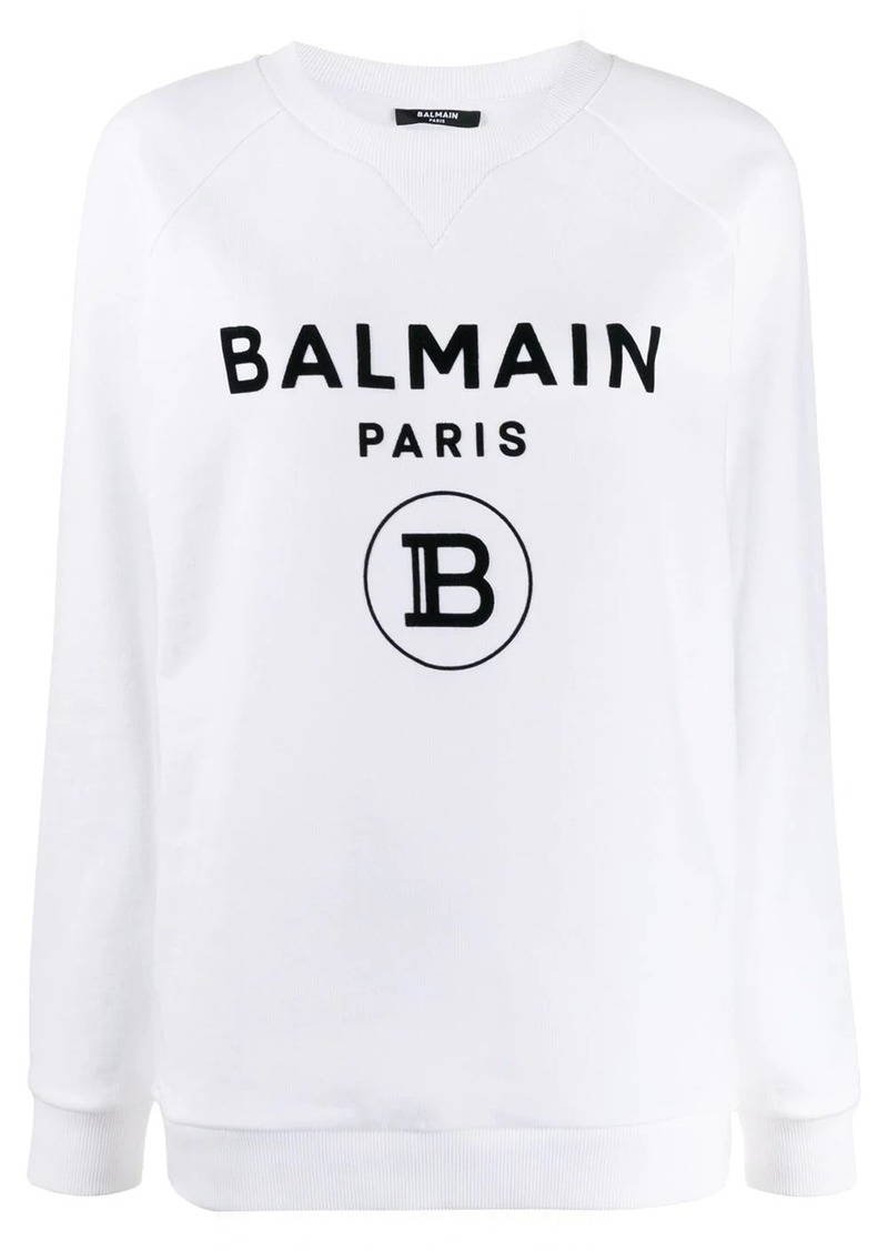 balmain logo print sweatshirt