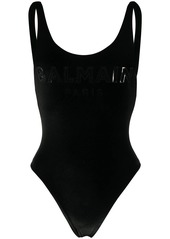 Balmain logo print swimsuit