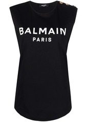 Balmain logo-print tank top