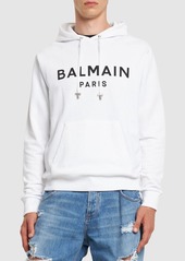 Balmain Logo Printed Cotton Hoodie