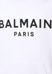 Balmain Logo Printed Cotton Hoodie