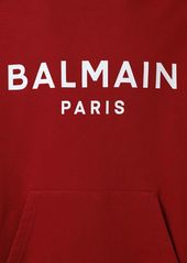 Balmain Logo Printed Cotton Hoodie