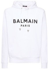 Balmain Logo Printed Cotton Hoodie