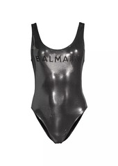 Balmain Logo Printed One-Piece Swimsuit