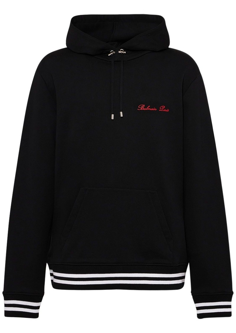 Balmain Logo Signature Cotton Hoodie